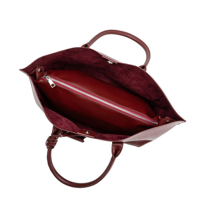 Burgundy Astrid Recycled Vegan Leather Tote Bag - Melie Bianco