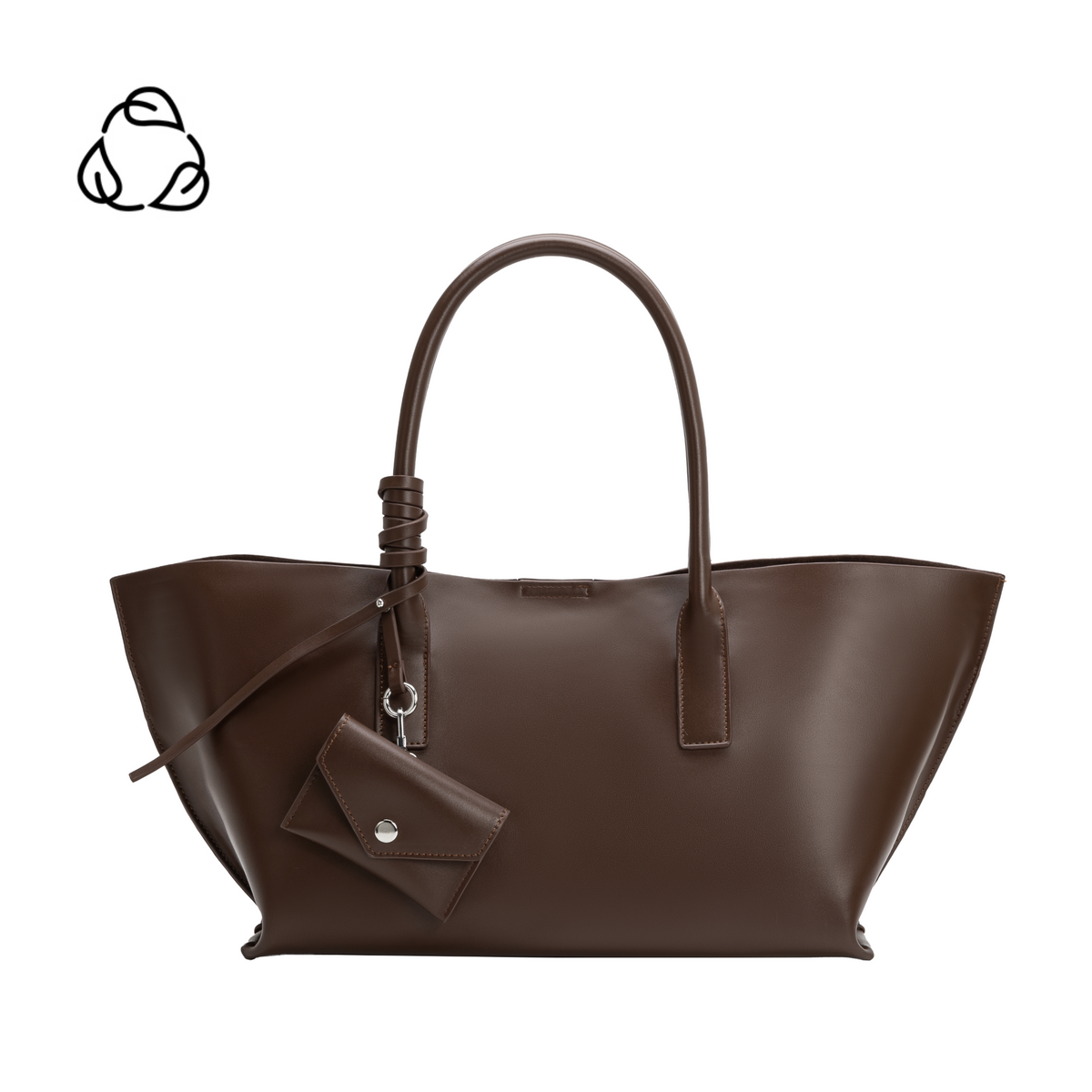 Espresso Astrid Recycled Vegan Leather Tote Bag - Melie Bianco