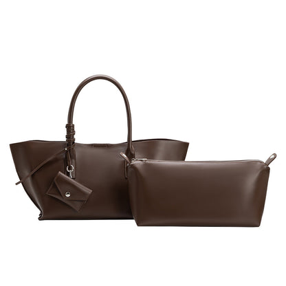 Espresso Astrid Recycled Vegan Leather Tote Bag - Melie Bianco