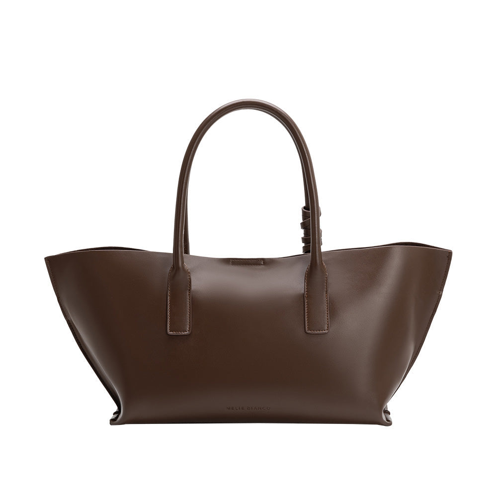 Espresso Astrid Recycled Vegan Leather Tote Bag - Melie Bianco