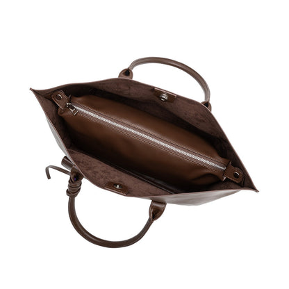 Espresso Astrid Recycled Vegan Leather Tote Bag - Melie Bianco