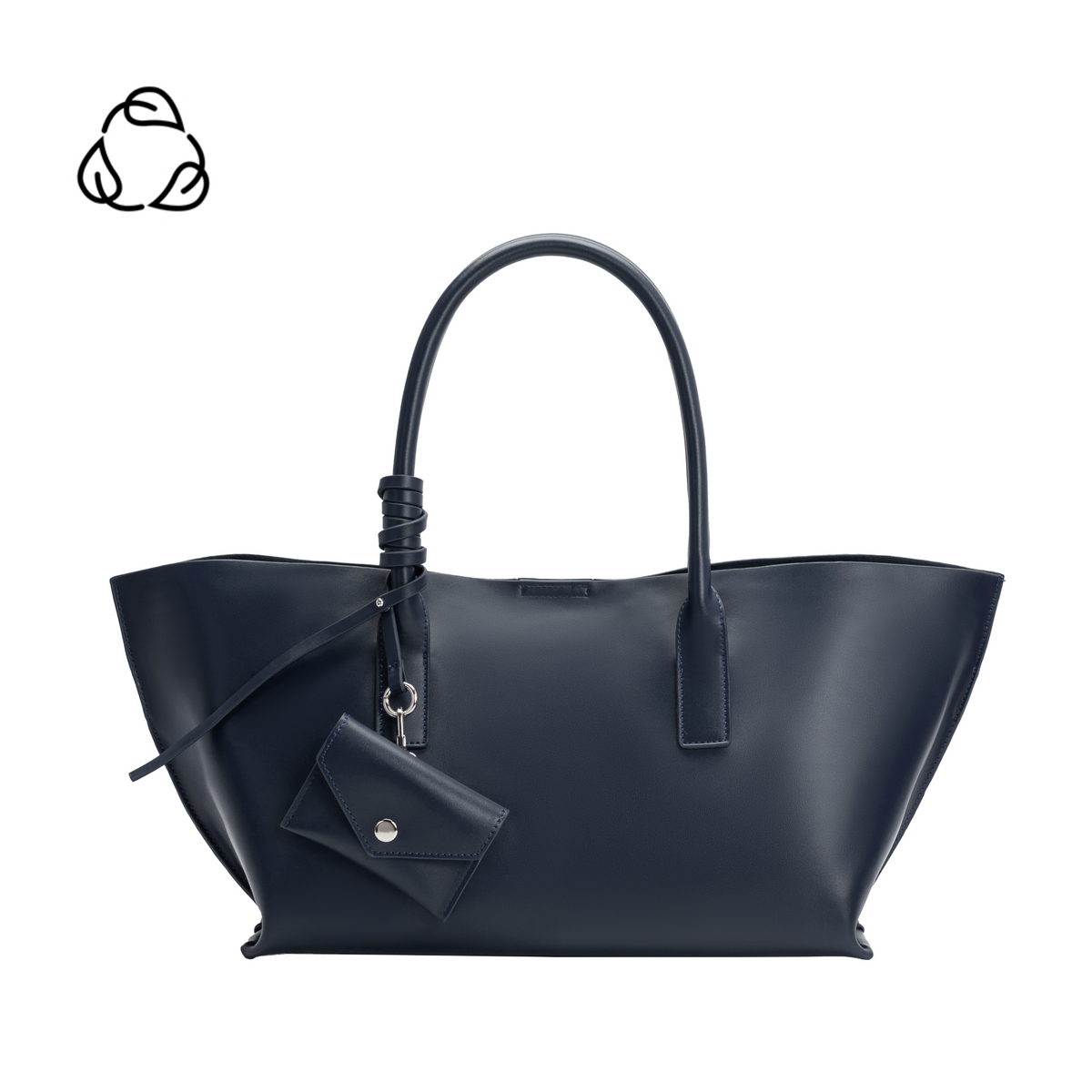 Navy Astrid Recycled Vegan Leather Tote Bag - Melie Bianco