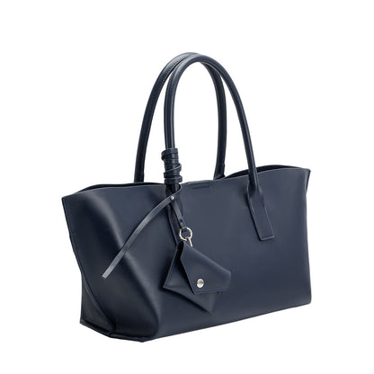 Navy Astrid Recycled Vegan Leather Tote Bag - Melie Bianco