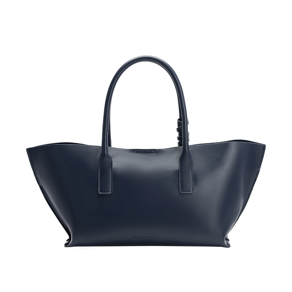 Navy Astrid Recycled Vegan Leather Tote Bag - Melie Bianco