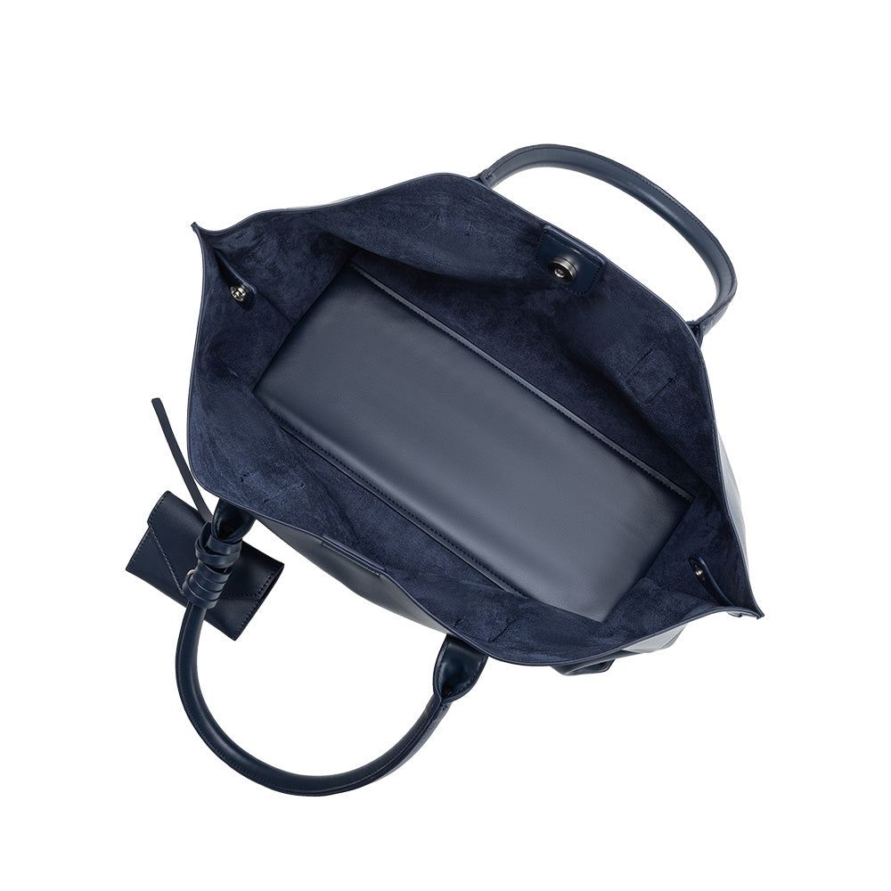 Navy Astrid Recycled Vegan Leather Tote Bag - Melie Bianco