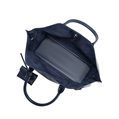 Navy Astrid Recycled Vegan Leather Tote Bag - Melie Bianco