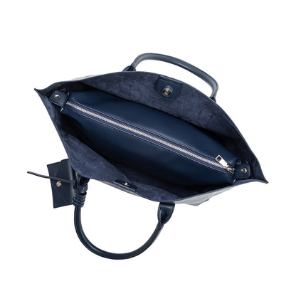 Navy Astrid Recycled Vegan Leather Tote Bag - Melie Bianco
