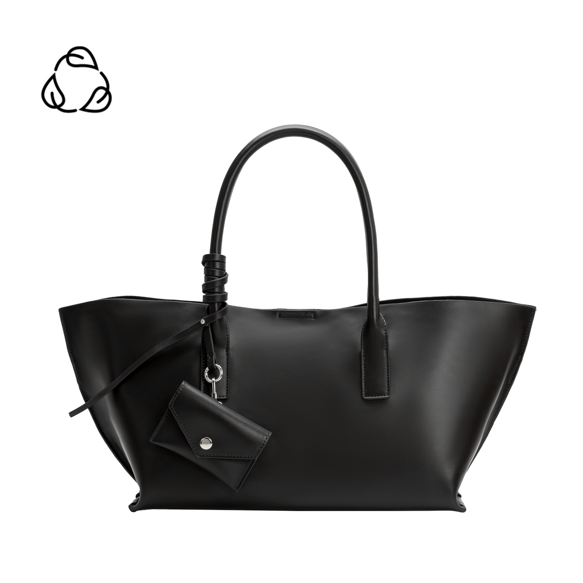 Black Astrid Recycled Vegan Leather Tote Bag - Melie Bianco