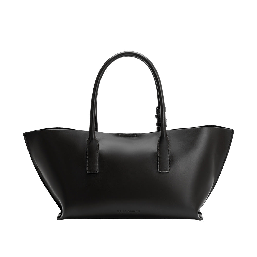 Black Astrid Recycled Vegan Leather Tote Bag - Melie Bianco