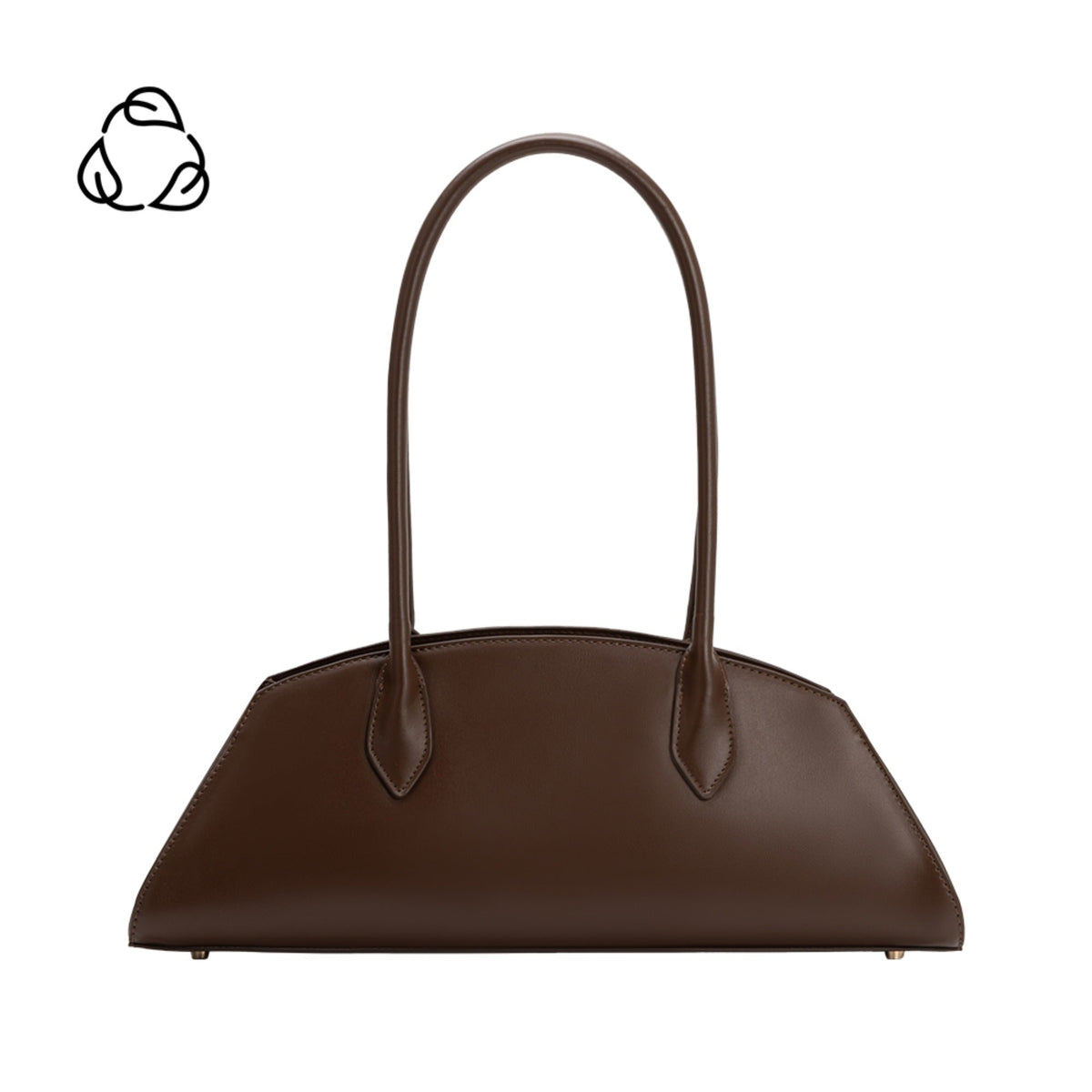 Espresso Birdie Recycled Vegan Leather Shoulder Bag - Melie Bianco