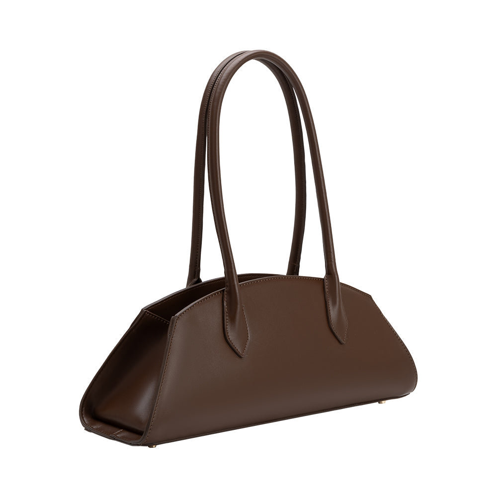 Espresso Birdie Recycled Vegan Leather Shoulder Bag - Melie Bianco