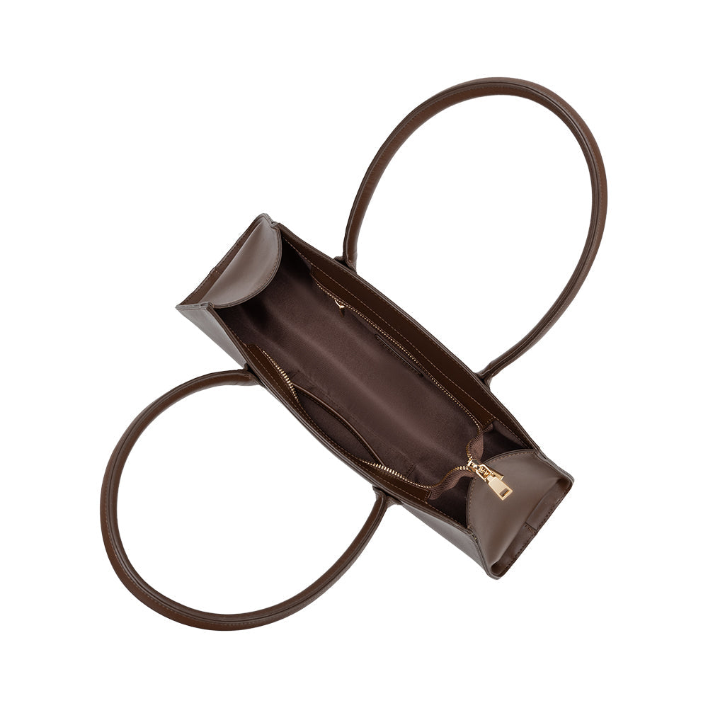 Espresso Birdie Recycled Vegan Leather Shoulder Bag - Melie Bianco
