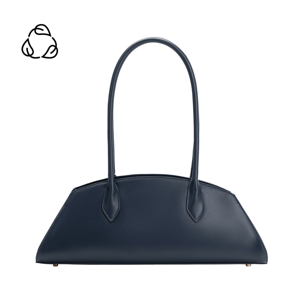 Navy Birdie Recycled Vegan Leather Shoulder Bag - Melie Bianco