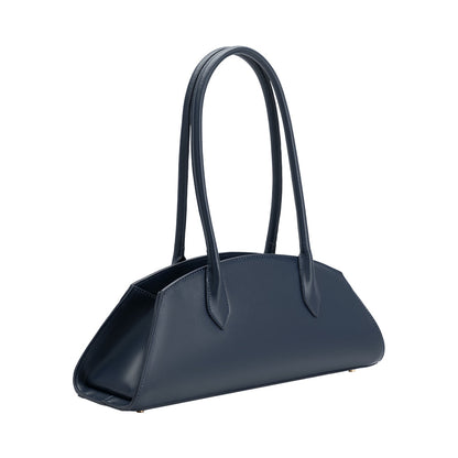 Navy Birdie Recycled Vegan Leather Shoulder Bag - Melie Bianco