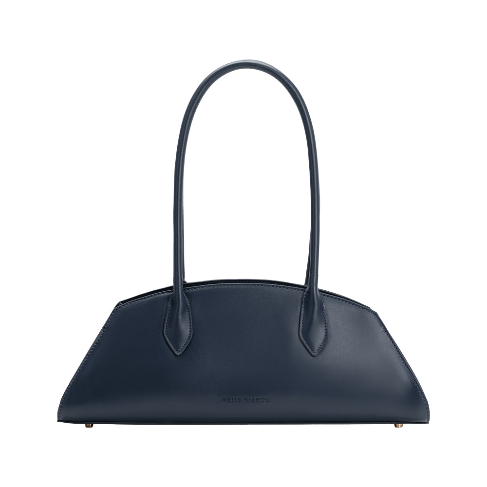 Navy Birdie Recycled Vegan Leather Shoulder Bag - Melie Bianco