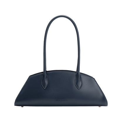 Navy Birdie Recycled Vegan Leather Shoulder Bag - Melie Bianco