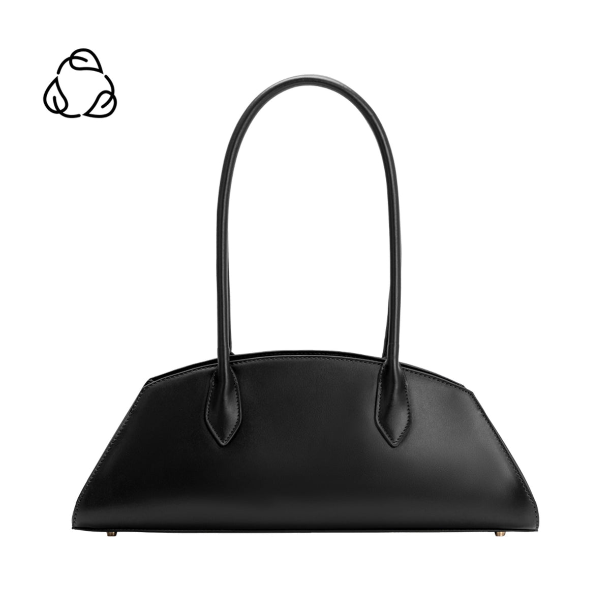 Black Birdie Recycled Vegan Leather Shoulder Bag - Melie Bianco