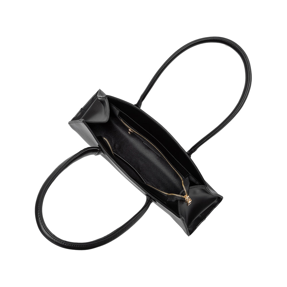 Black Birdie Recycled Vegan Leather Shoulder Bag - Melie Bianco