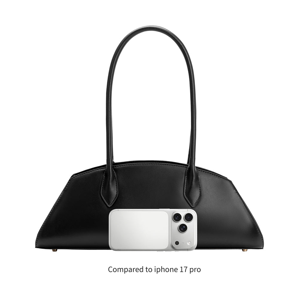 Black Birdie Recycled Vegan Leather Shoulder Bag - Melie Bianco
