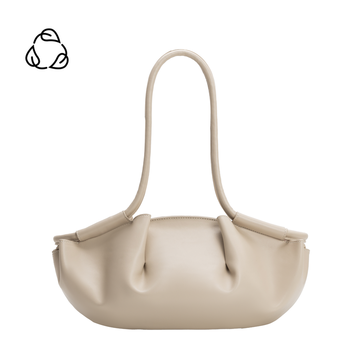Mushroom Candace Recycled Vegan Leather Shoulder Bag - Melie Bianco