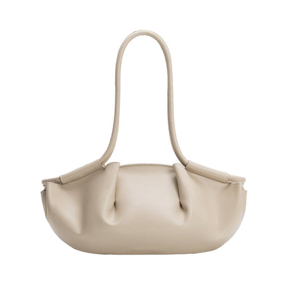 Mushroom Candace Recycled Vegan Leather Shoulder Bag - Melie Bianco