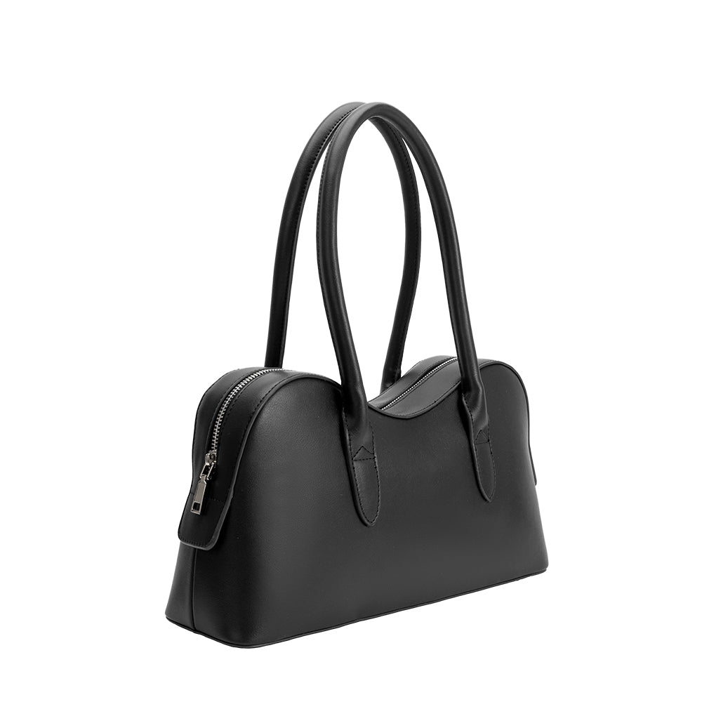 Black Tilda Recycled Vegan Leather Shoulder Bag - Melie Bianco