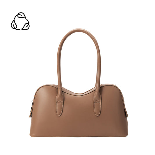 Mocha Tilda Recycled Vegan Leather Shoulder Bag - Melie Bianco