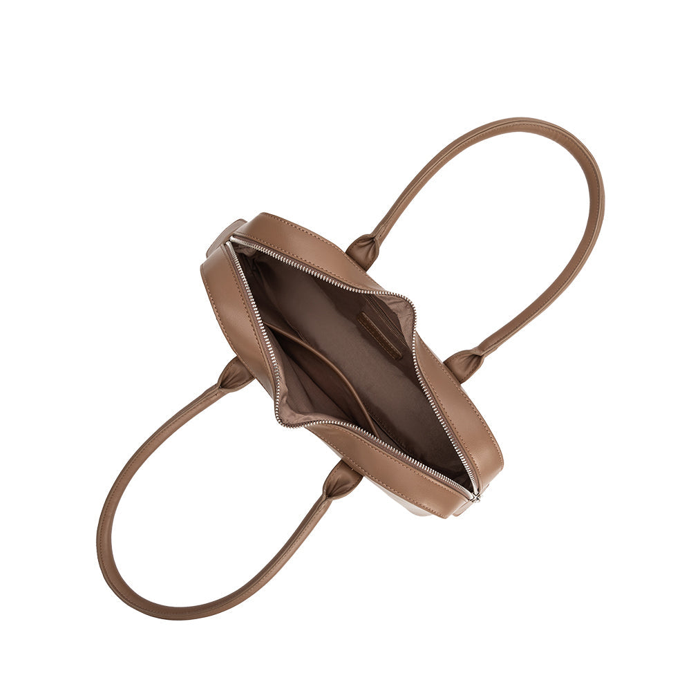 Mocha Tilda Recycled Vegan Leather Shoulder Bag - Melie Bianco