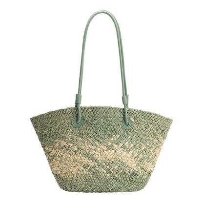 Sage Sunset Straw Vegan Tote Bag - Melie Bianco