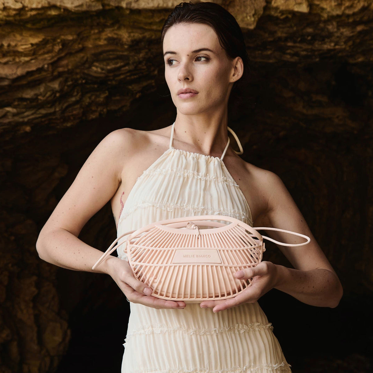 White Nikko Jelly Small Tote Bag - Melie Bianco