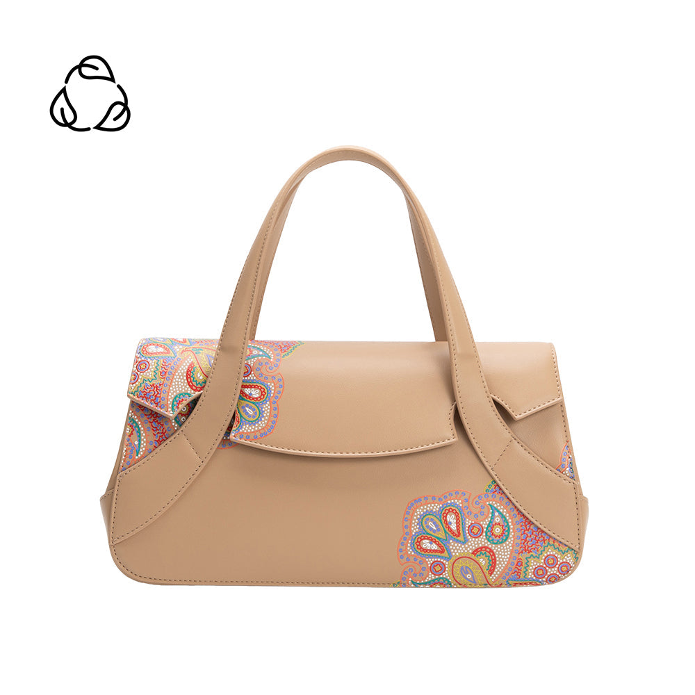 Tan Beatriz Recycled Vegan Leather Crossbody Bag - Melie Bianco