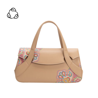 Tan Beatriz Recycled Vegan Leather Crossbody Bag - Melie Bianco