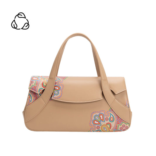 Tan Beatriz Recycled Vegan Leather Crossbody Bag - Melie Bianco