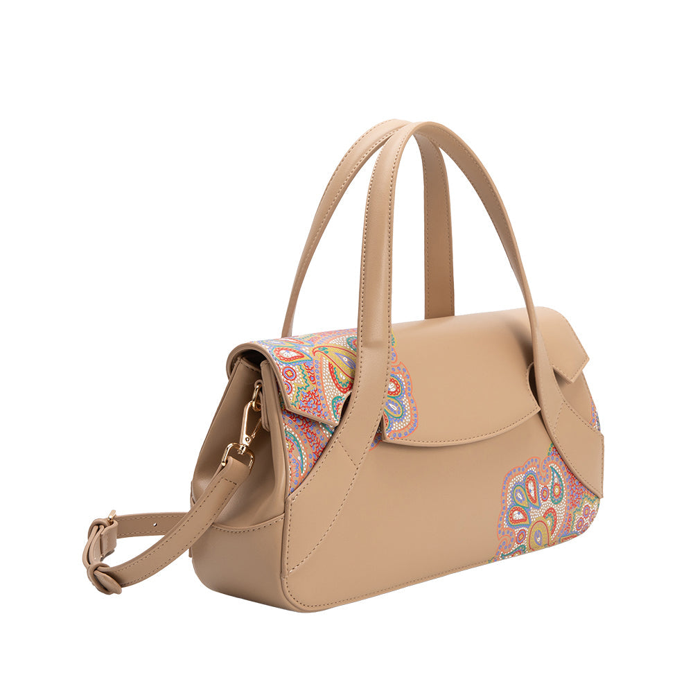 Tan Beatriz Recycled Vegan Leather Crossbody Bag - Melie Bianco