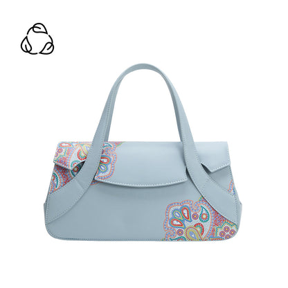 Blue Beatriz Recycled Vegan Leather Crossbody Bag - Melie Bianco