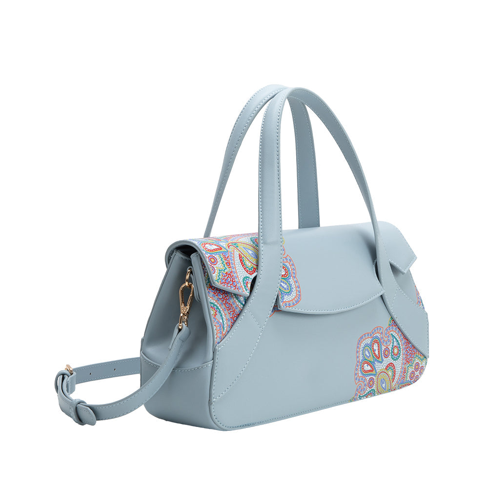 Blue Beatriz Recycled Vegan Leather Crossbody Bag - Melie Bianco