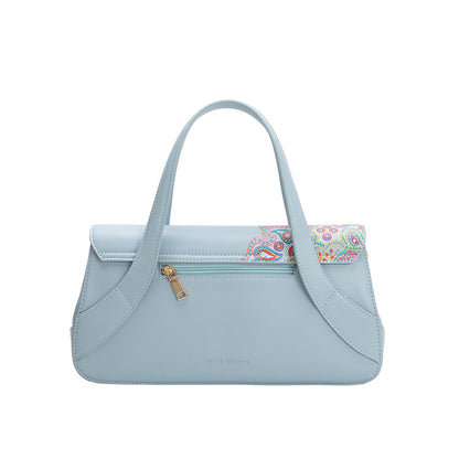 Blue Beatriz Recycled Vegan Leather Crossbody Bag - Melie Bianco