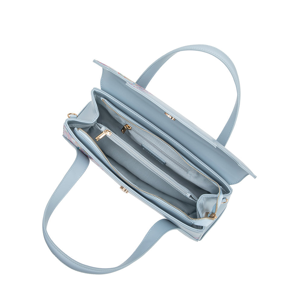 Blue Beatriz Recycled Vegan Leather Crossbody Bag - Melie Bianco
