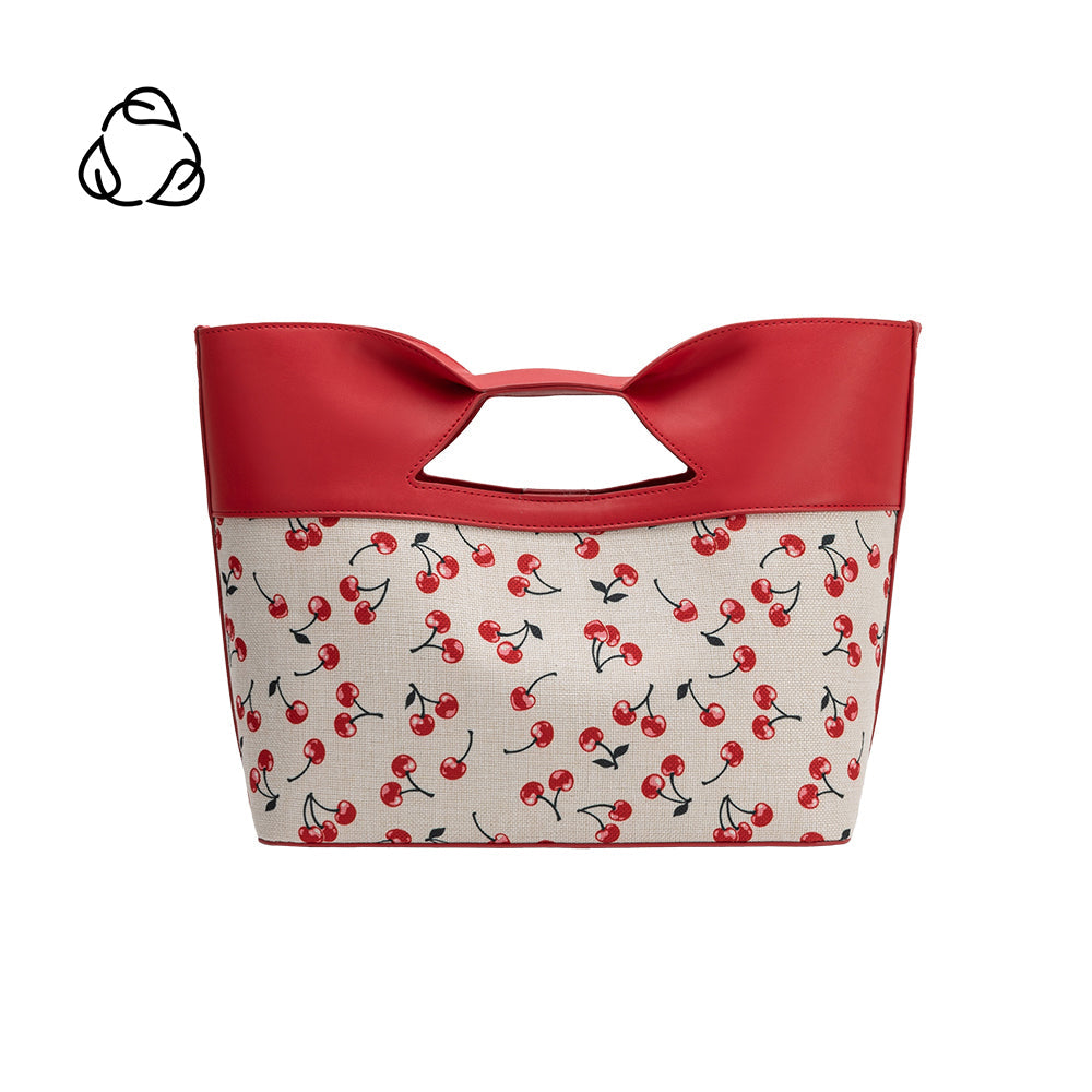 Red Cherry Jillian Recycled Vegan Leather Tote Bag - Melie Bianco
