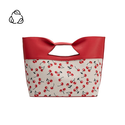 Red Cherry Jillian Recycled Vegan Leather Tote Bag - Melie Bianco