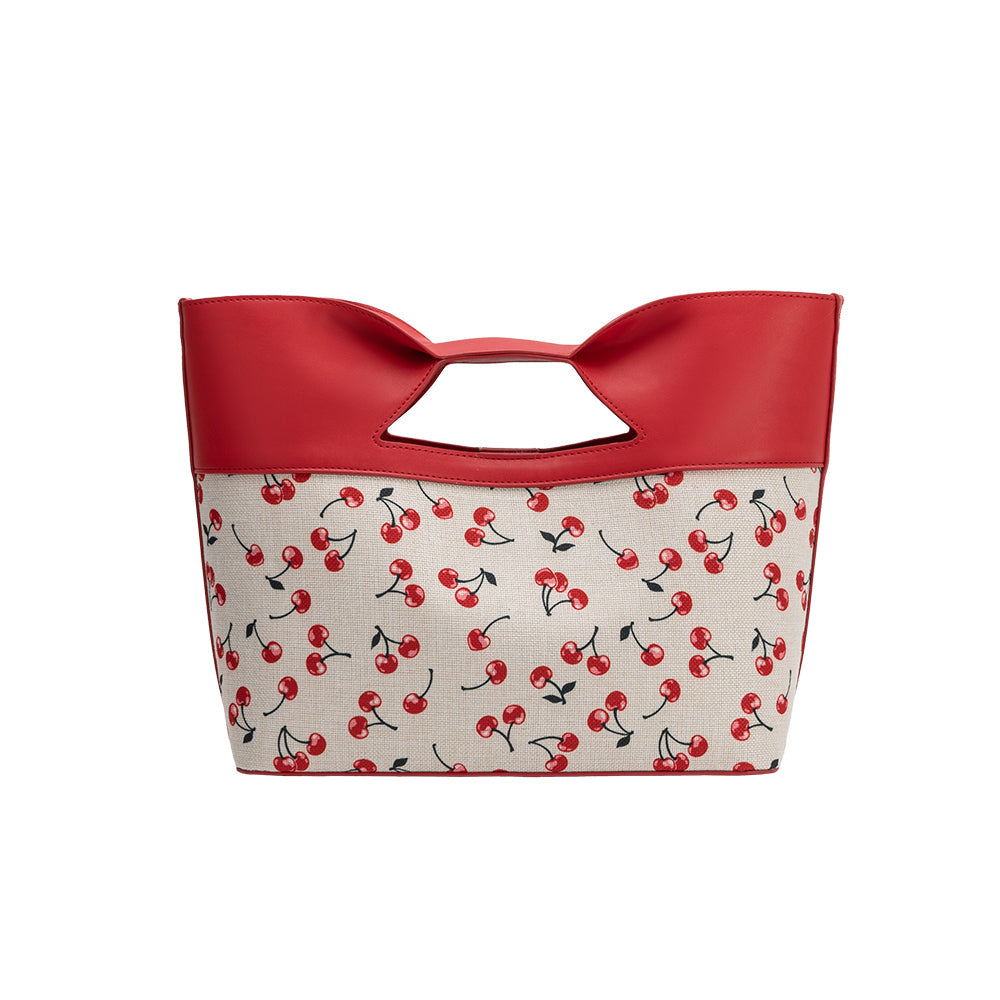 Red Cherry Jillian Recycled Vegan Leather Tote Bag - Melie Bianco