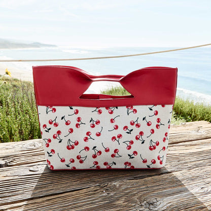 Red Cherry Jillian Recycled Vegan Leather Tote Bag - Melie Bianco