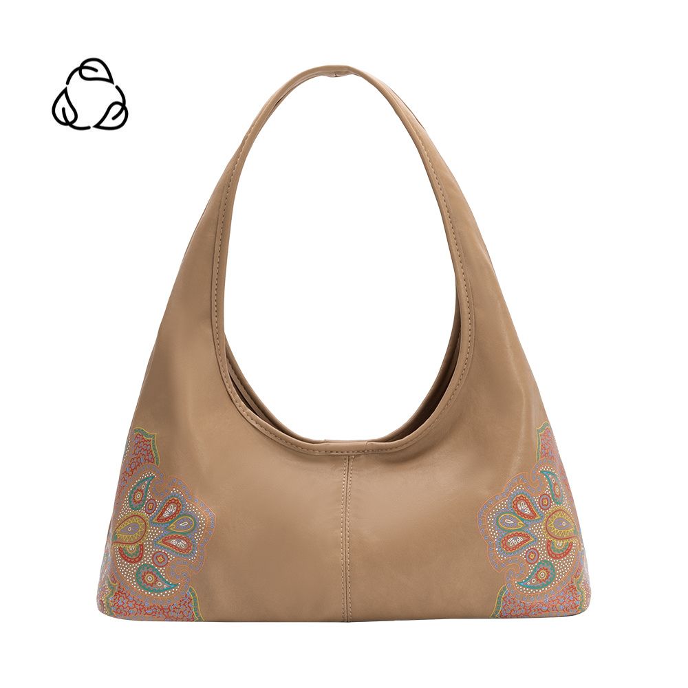 Tan Tinsley Recycled Vegan Leather Shoulder Bag - Melie Bianco