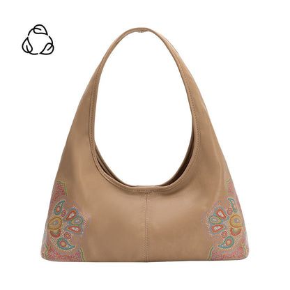 Tan Tinsley Recycled Vegan Leather Shoulder Bag - Melie Bianco