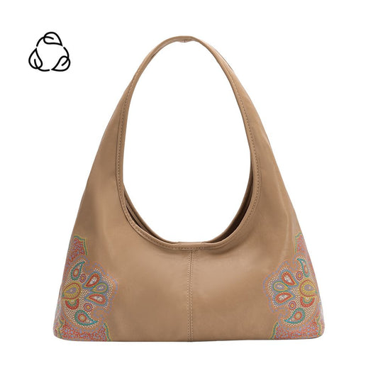 Tan Tinsley Recycled Vegan Leather Shoulder Bag - Melie Bianco