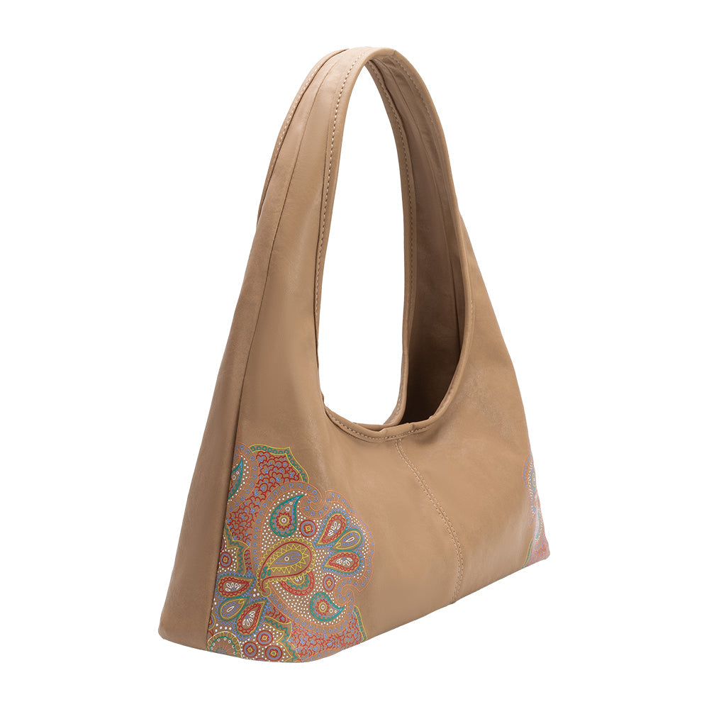 Tan Tinsley Recycled Vegan Leather Shoulder Bag - Melie Bianco
