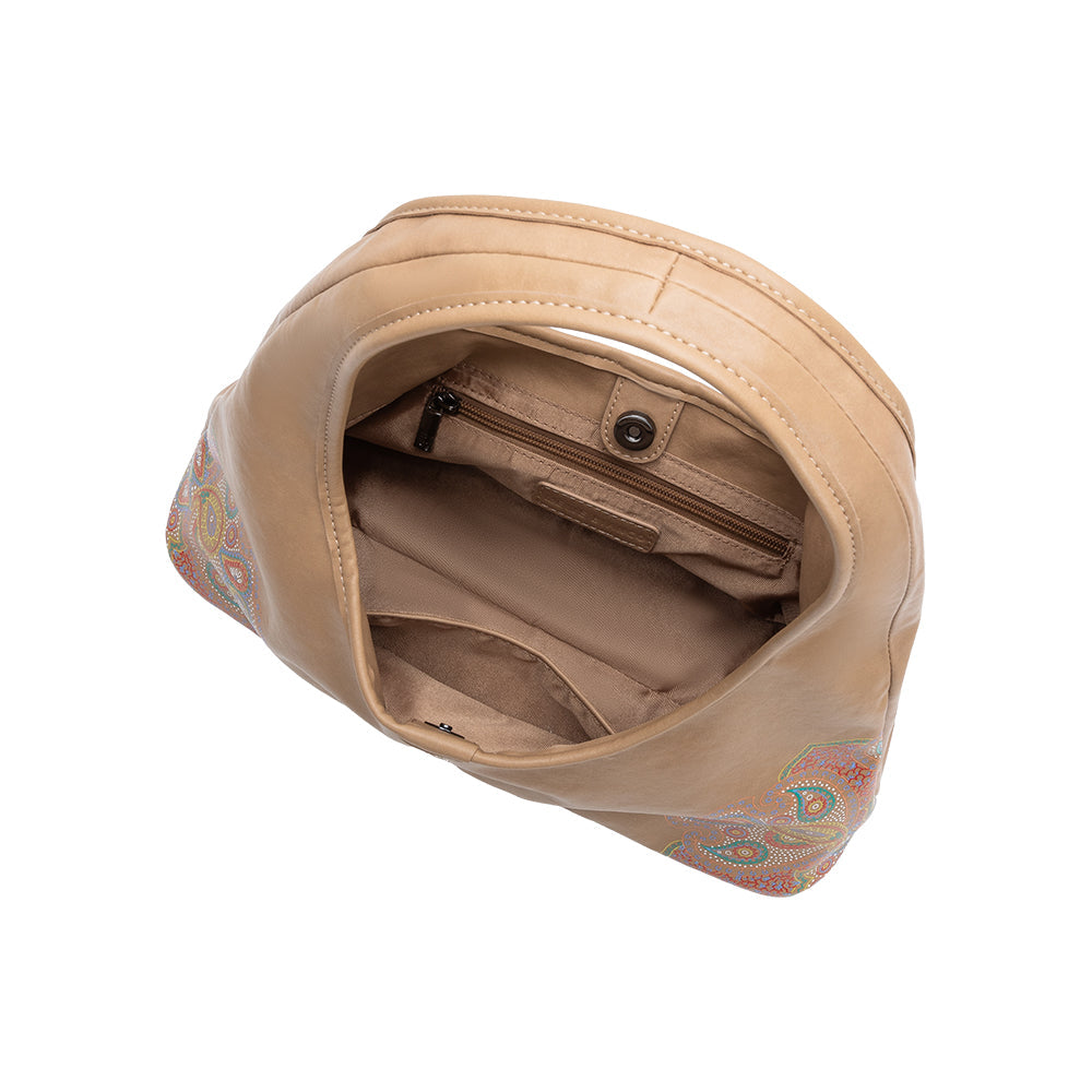 Tan Tinsley Recycled Vegan Leather Shoulder Bag - Melie Bianco