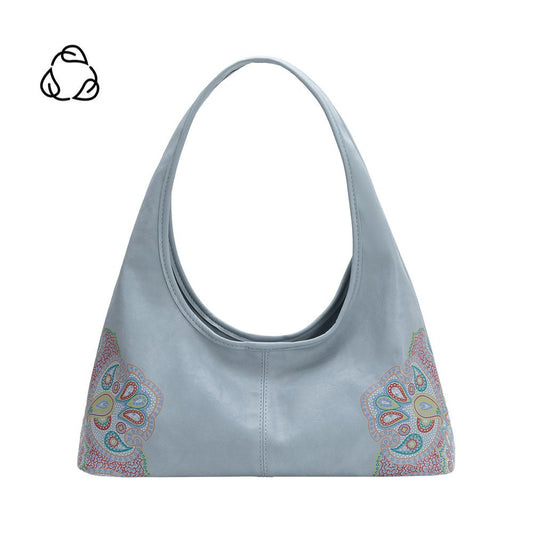 Blue Tinsley Recycled Vegan Leather Shoulder Bag - Melie Bianco