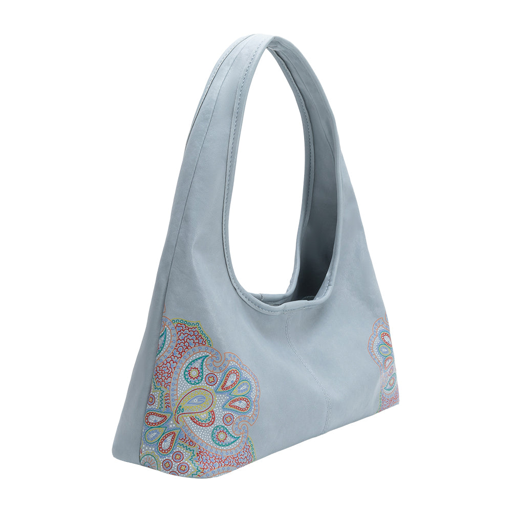 Blue Tinsley Recycled Vegan Leather Shoulder Bag - Melie Bianco