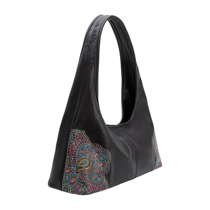Black Tinsley Recycled Vegan Leather Shoulder Bag - Melie Bianco